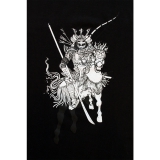 Schwarzes T-Shirt mit Samurai Motiv